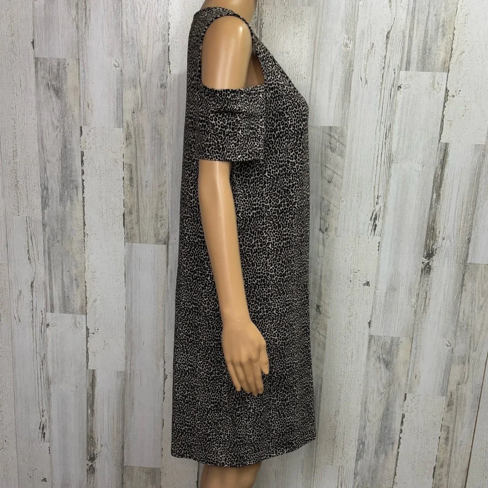 Michael Kors Leopard Print‎ Cold Shoulder Tee Shirt Dress